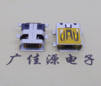 奉贤迷你USB插座,MiNiUSB母座,10P/全贴片带固定柱母头