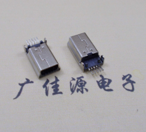 奉贤MINI USB公头 5pin端子贴板带柱 10.7mm体长