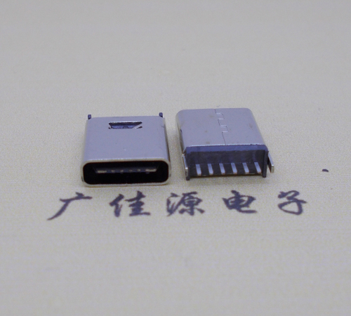 奉贤直立式插板Type-C6p母座连接器高H=10.0mm