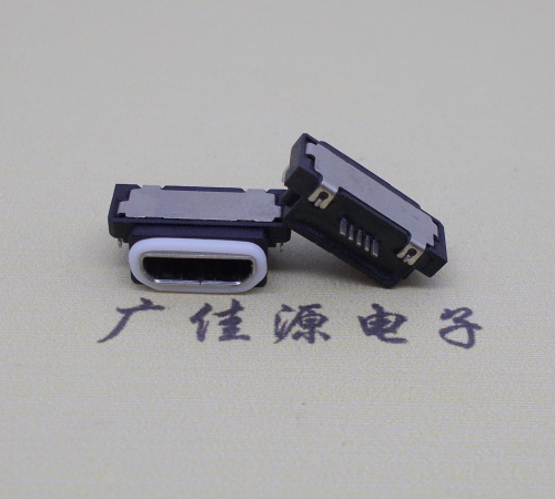 奉贤micro usb5pin防水接口 沉板 0.8卧式防水母座