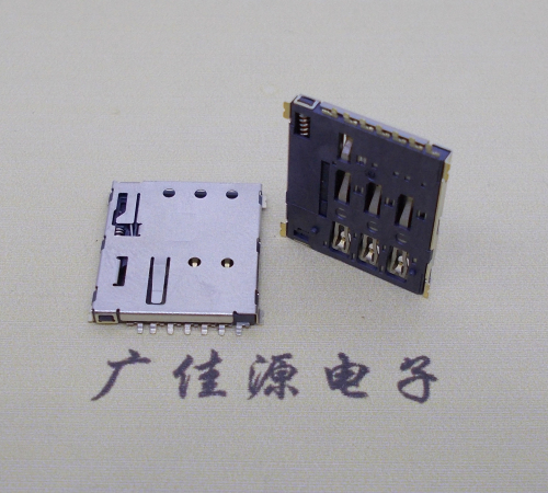 奉贤NANO SIM 自弹式卡座 1.37H 带CD测试7Pin 手机卡座连接器